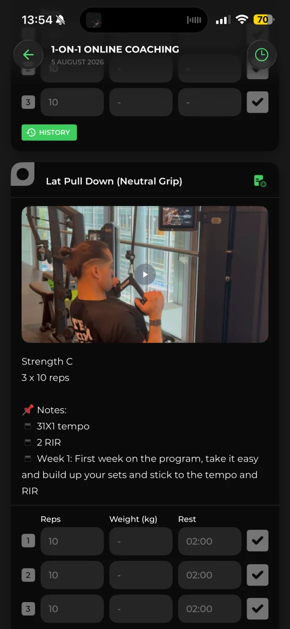 TWM training app